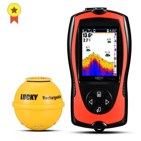 Lucky Sonar FF1108-1CWLA Wireless Fish Finder - Portable &amp; Rechargeable FF1108-1CWLA