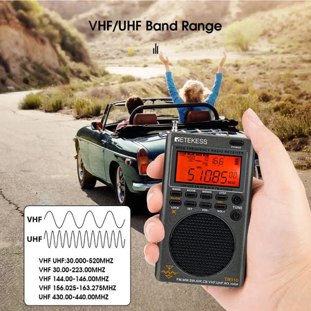 Retekess TR110 Radio - Portable Full Band Receiver with Bluetooth
