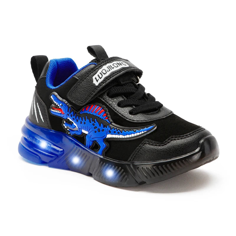EXDINO Light Up Dinosaur Sneakers for Boys 2-6Y