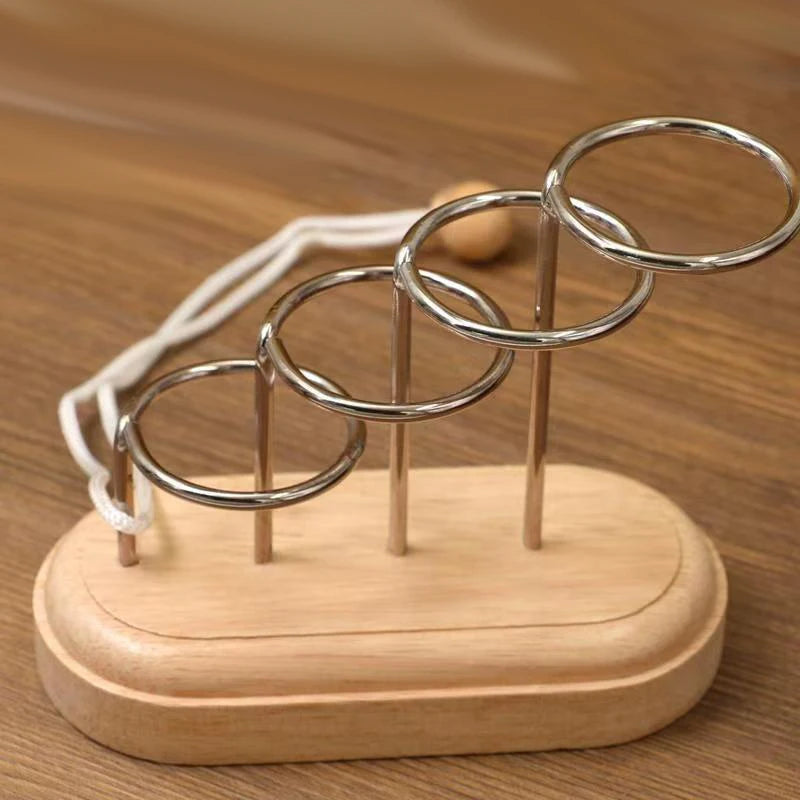 Wooden Threading Rope Loop Puzzle LuBan Lock &ndash; Brain Teaser