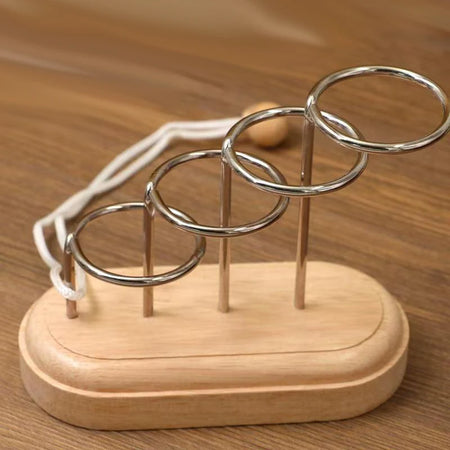 Wooden Threading Rope Loop Puzzle LuBan Lock &ndash; Brain Teaser