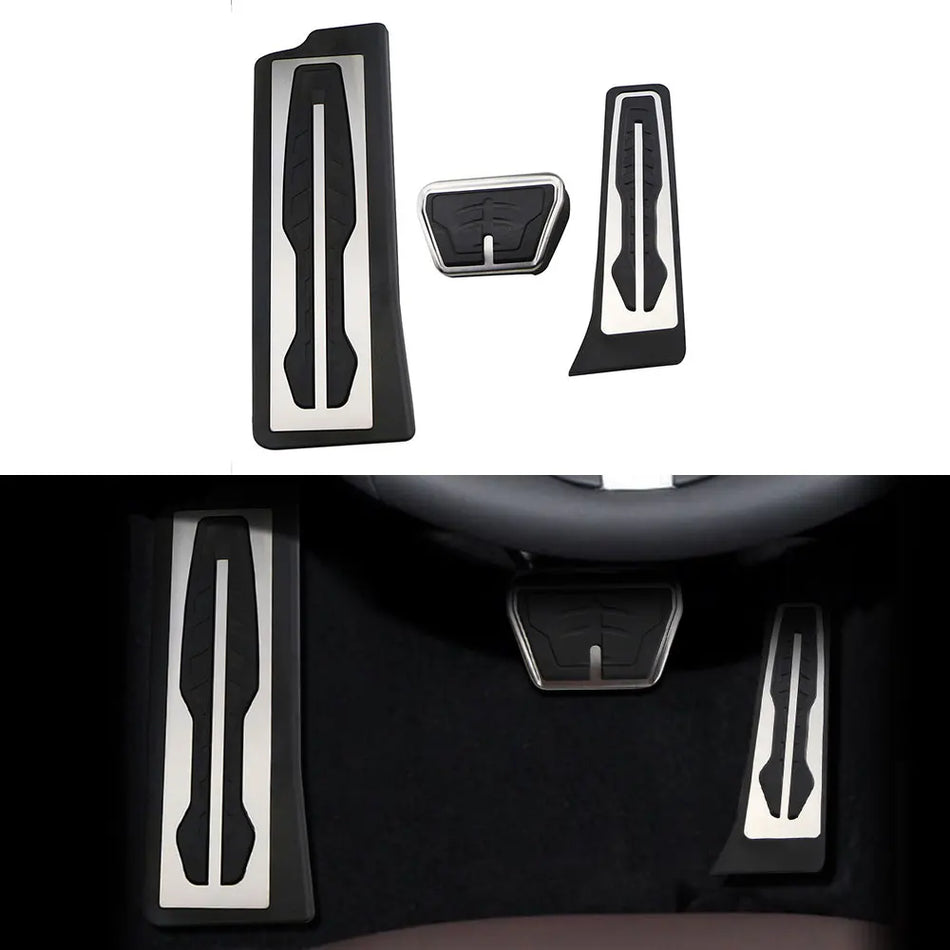 Pedal Pads for BMW 3 Series G20 G21 LHD 2020-2022 Stainless Steel and Rubber Foot Rest