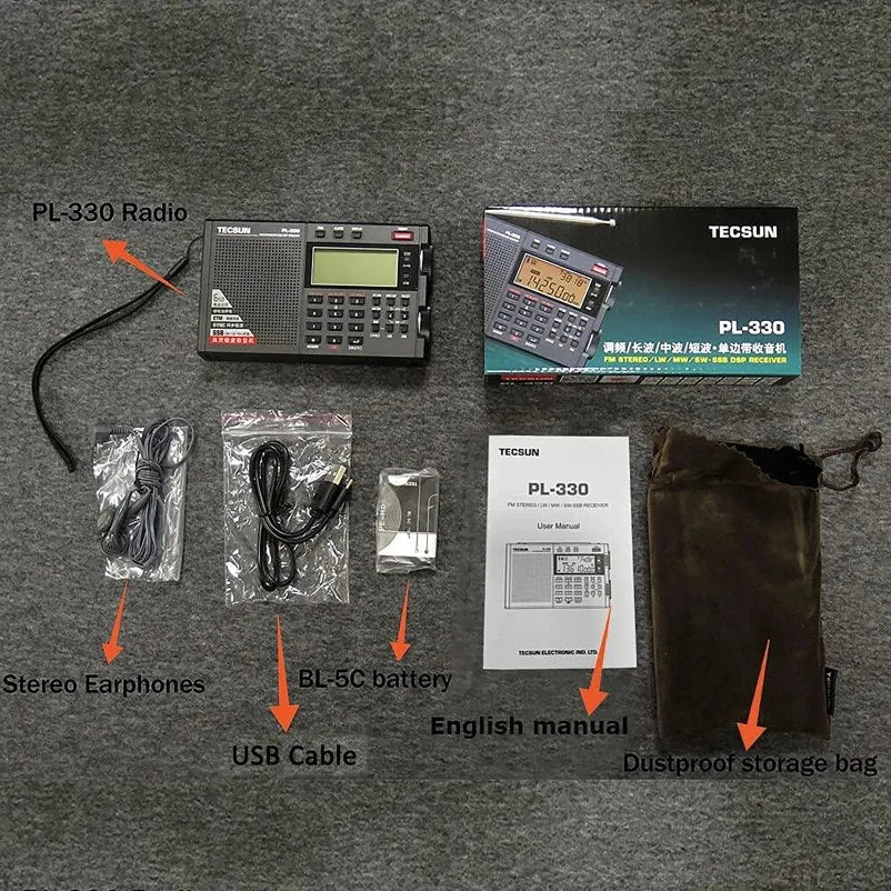 VIKEFON PL-330 Multi-functional Portable Radio with SSB DSP - Enhanced Sensitivity &amp; Selectivity, Global FM Reception, Auto Power-on