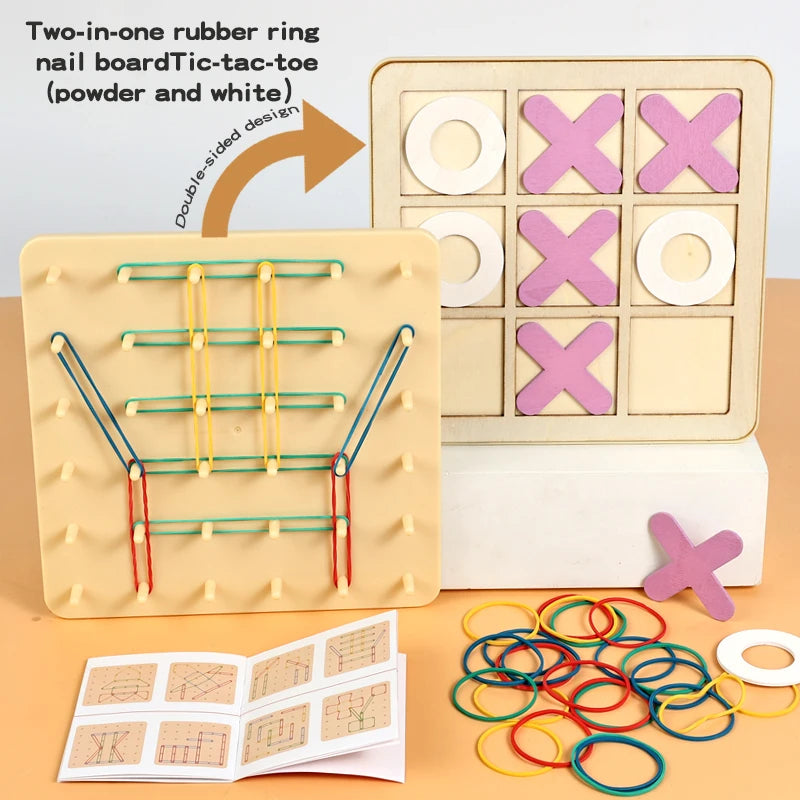 2-In-1 Wooden Tic Tac Toe And Pegboard Set &ndash; Montessori Play NB205C3