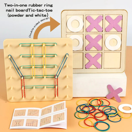 2-In-1 Wooden Tic Tac Toe And Pegboard Set &ndash; Montessori Play NB205C3