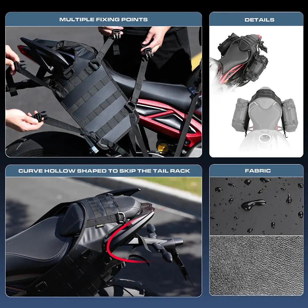 Rhinowalk Motorcycle Saddle Bag Base Tail Side Bag Mount Rack Pad Installation For Universal Motors Back Seat Luggage Accessory by InterCyprus Trading Ltd
