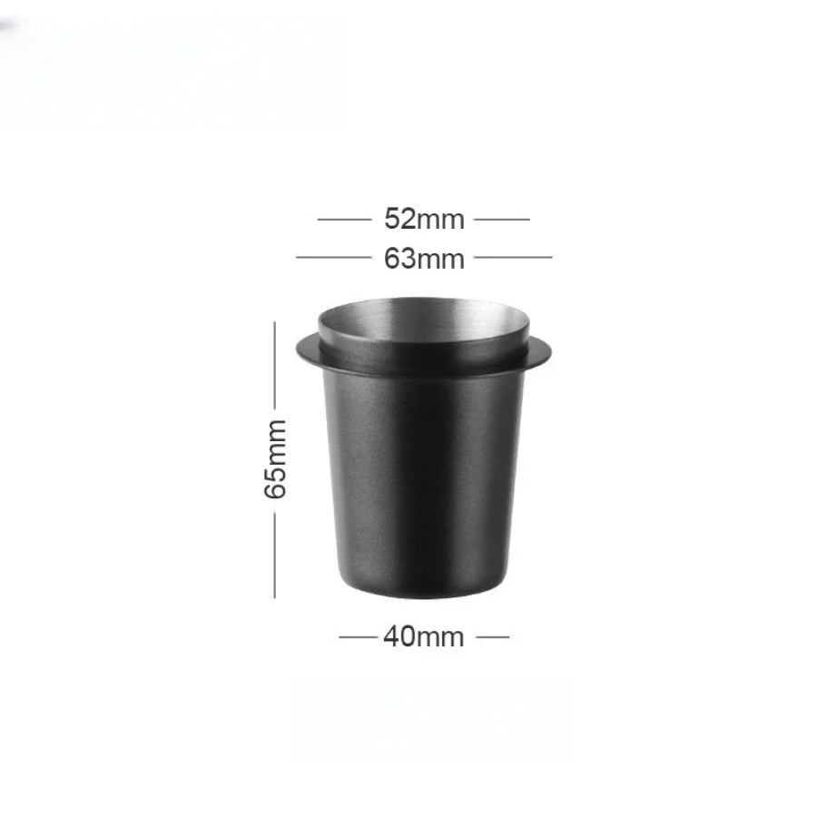 304 Stainless Steel Coffee Powder Cup &ndash; Durable Espresso Machine Accessory Black 53mm
