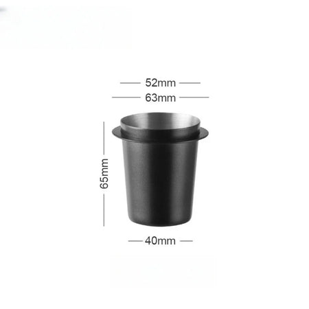 304 Stainless Steel Coffee Powder Cup &ndash; Durable Espresso Machine Accessory Black 53mm