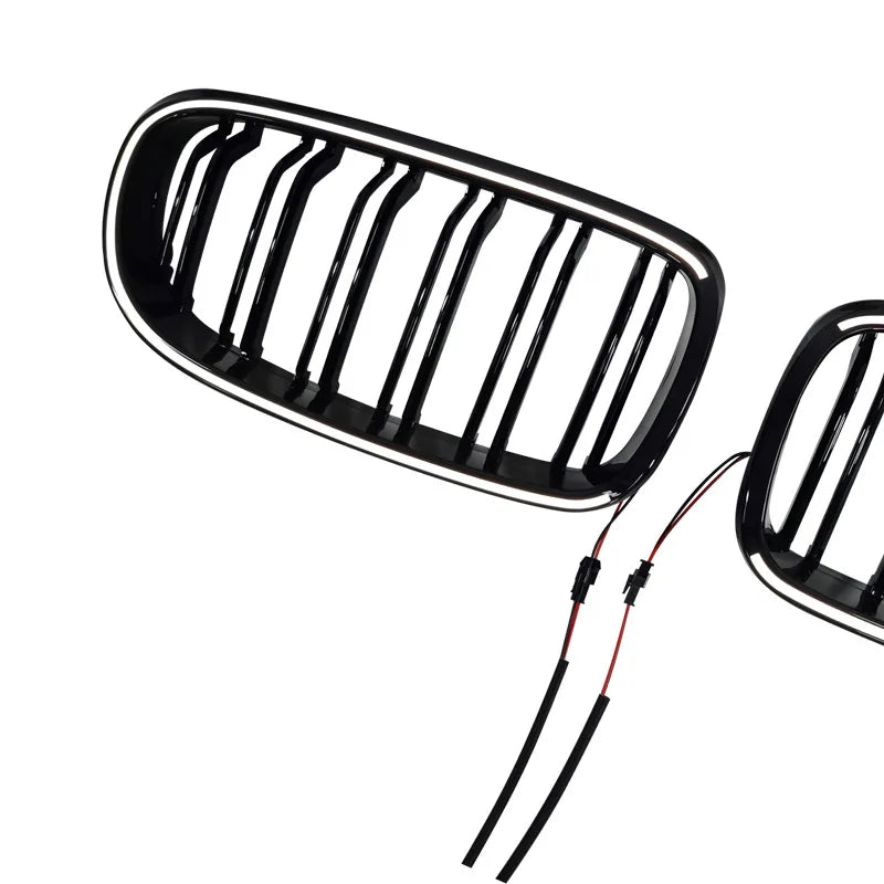 Griglia Anteriore a Reni BMW Serie 3 E90 E91 con LED Nero Lucido in ABS