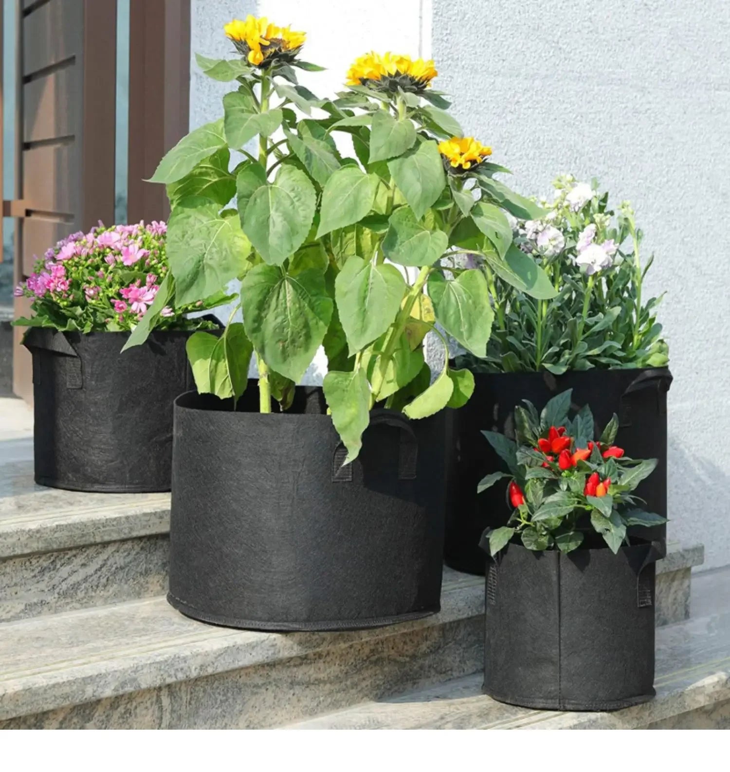 5-Pack Aeration Fabric Grow Bags with Handles - Optimal Plant Health