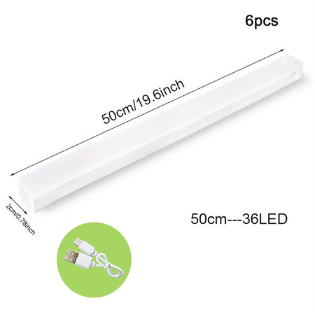 Motion Sensor Night Light 6 Pack - Type C Rechargeable Warm Light / 50cm