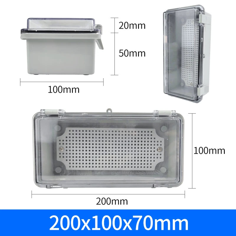 IP66 Waterproof Junction Box ABS Plastic Outdoor - Durable 200x100x70mm / CHINA
