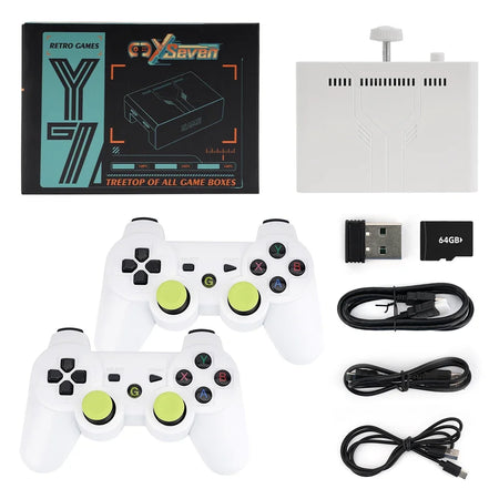 Y7 Game Console 4K Retro TV Box with 10,000+ Games &amp; Wireless Controller