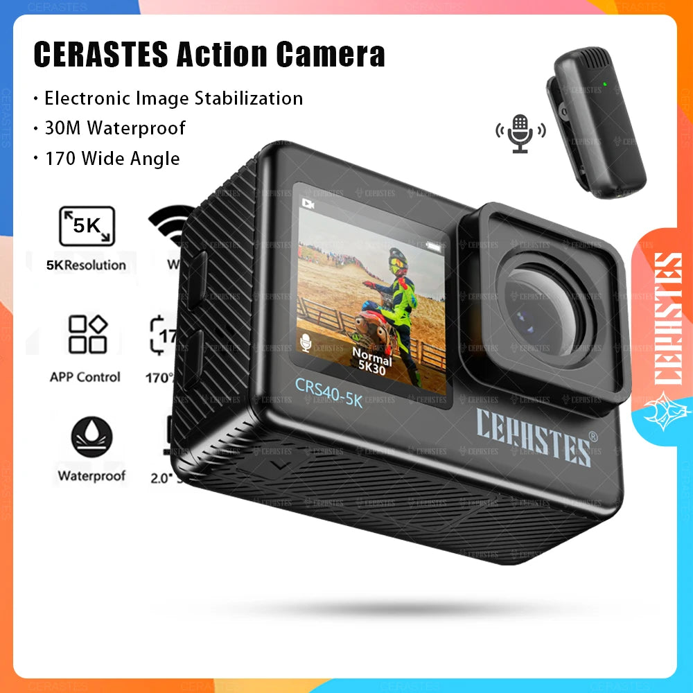 CERASTES Action Camera &ndash; 5K Ultra HD with Dual Screen