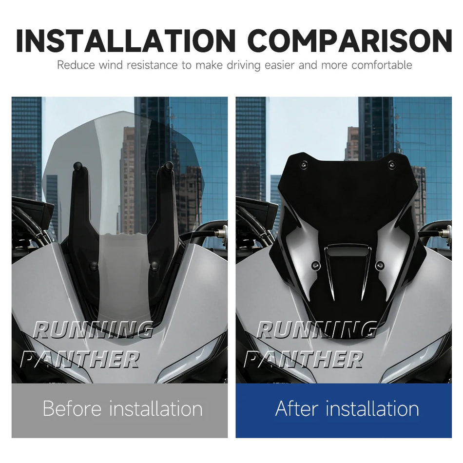 Fairing de Para-brisa Preto Sport para Yamaha Tracer 7 GT