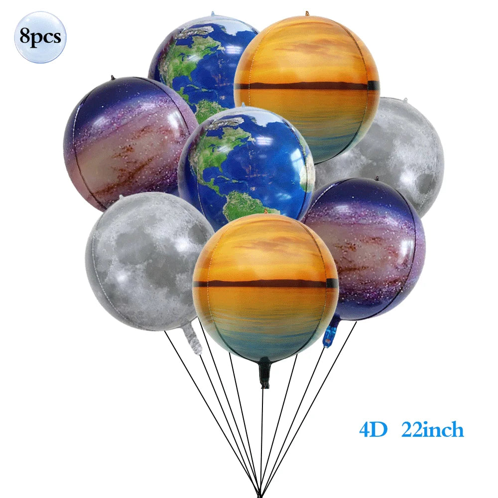 53inch 4D Inflatable Astronaut Foil Balloon - Outer Space Party Decoration 8pcs