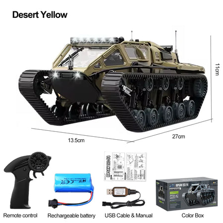 C8812 RC Tank Full Scale Tracked Vehicle - Led Light Ready Yellow