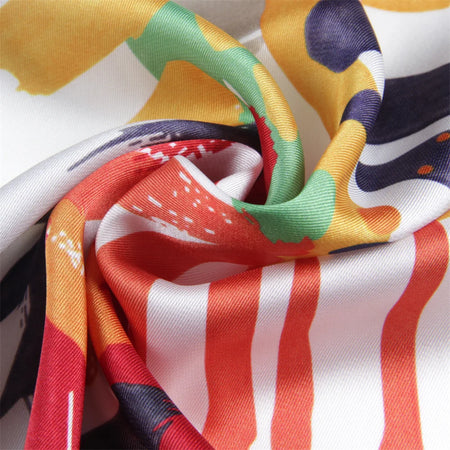 Pobing 90cm Twill Silk Scarf &ndash; Elegant Checkered Horse Print