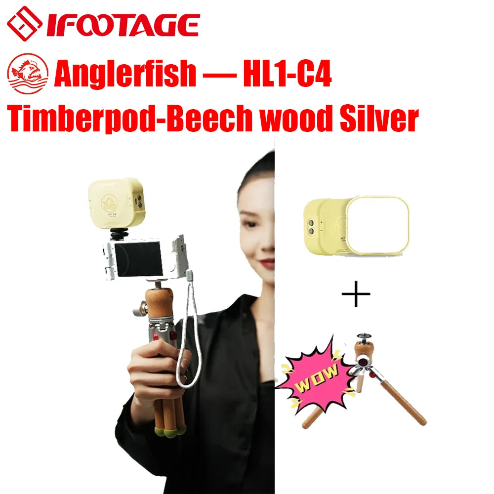 IFOOTAGE Mini RGB Fill Light - APP Control Lighting HL1-C4 add Timberpod