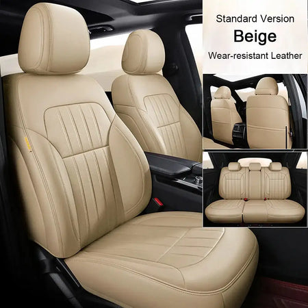 Custom Fitted Faux Leather Seat Covers For Audi A4 B8 8K Beige / CHINA