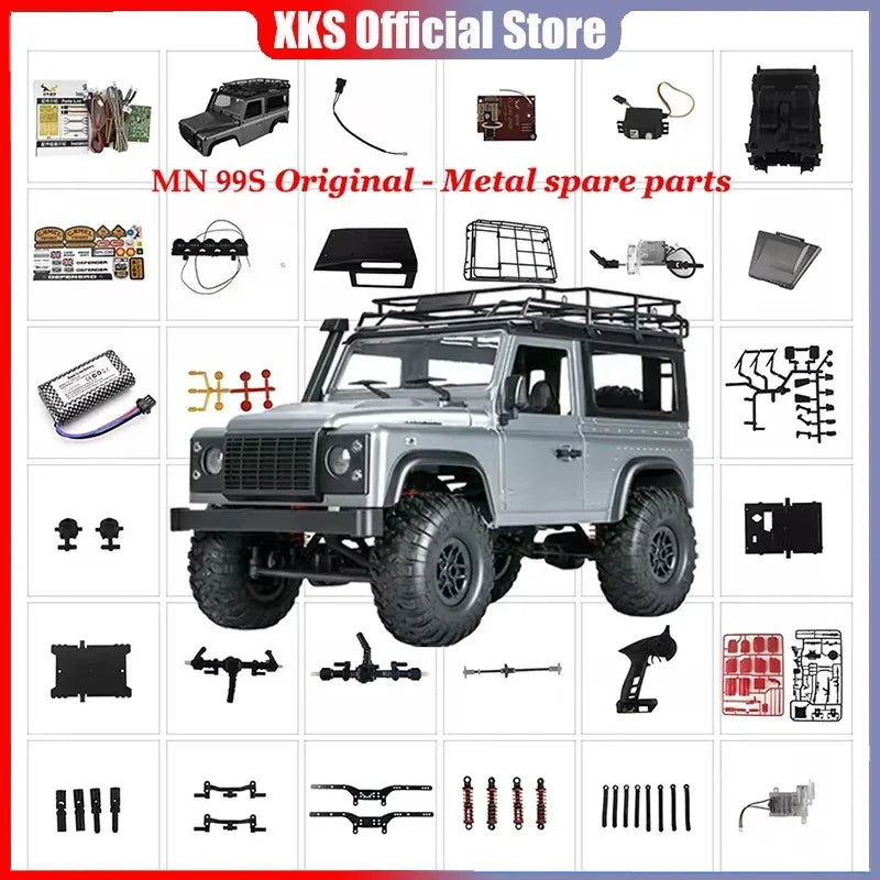 RC Car Spare Parts Kit: Tires, Motors, Shocks, Remote Receiver For D99s D90