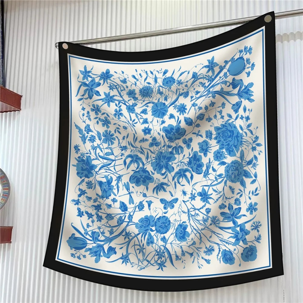 Pobing Silk Scarf &ndash; Elegant Floral Print Design