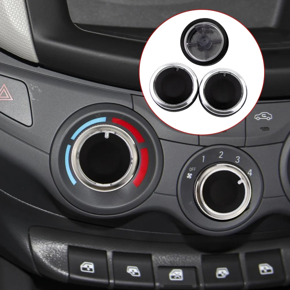AC Knob Set 3-Piece for Chevrolet Sail 2008-2014 Aluminium Alloy and Plastic, Car Interior Replacement