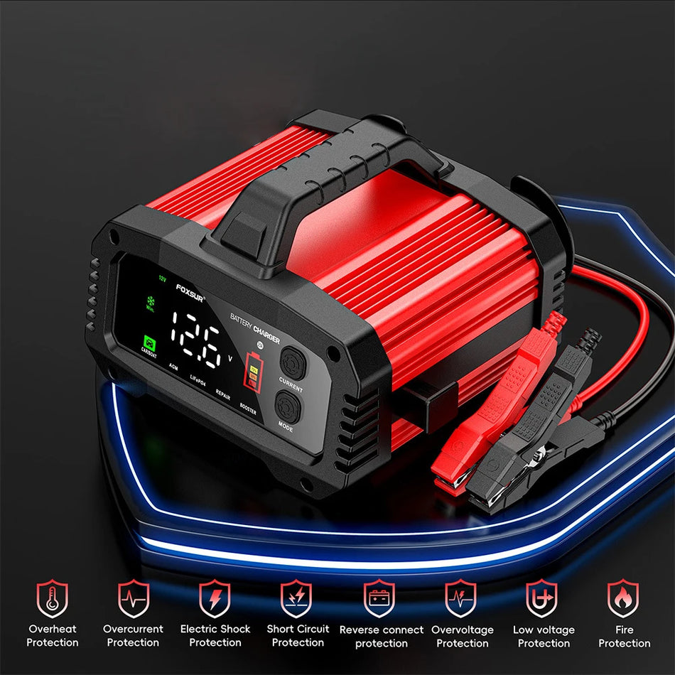 Didelės galios intelektualus stiprintuvas impulsinis automobilio akumuliatoriaus įkroviklis, 15A/24V ir 25A/12V