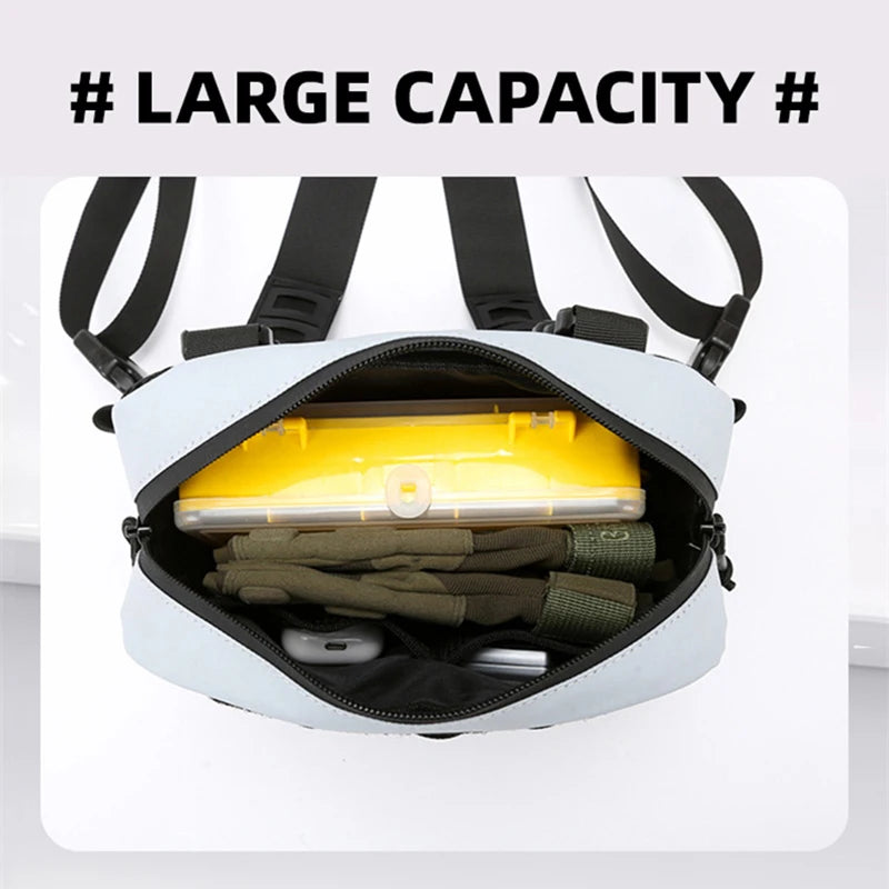 Fishing Tactical Chest Rig Bag - Durable MOLLE Front Vest