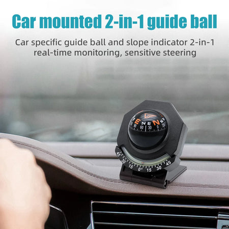 Car Dashboard Compass With Slope Meter - Fast Navigation