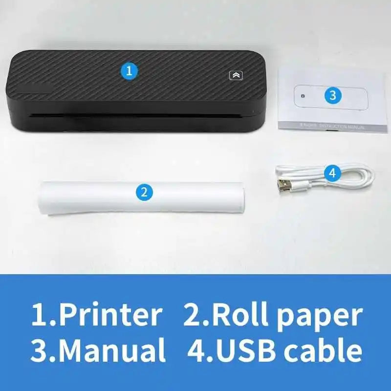 A4 Inkless Thermal Printer &ndash; Bluetooth Android iOS Friendly A4DY 1 rolls paper