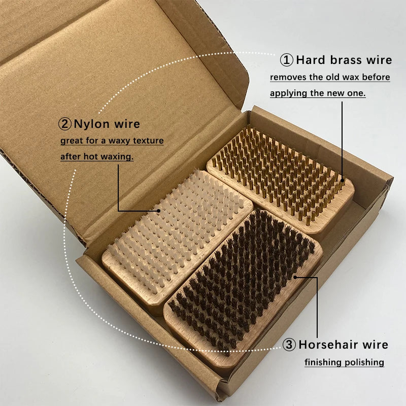 Ski Brush Set &ndash; Three Bristle Types Brass Nylon Horsehair