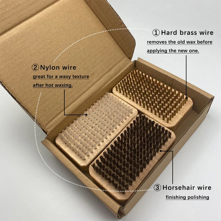 Ski Brush Set &ndash; Three Bristle Types Brass Nylon Horsehair