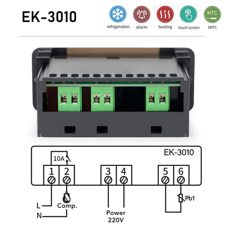 EK-3020 Digital Temperature Controller &ndash; Dual Relay Output for Precise Temperature Control EK-3010