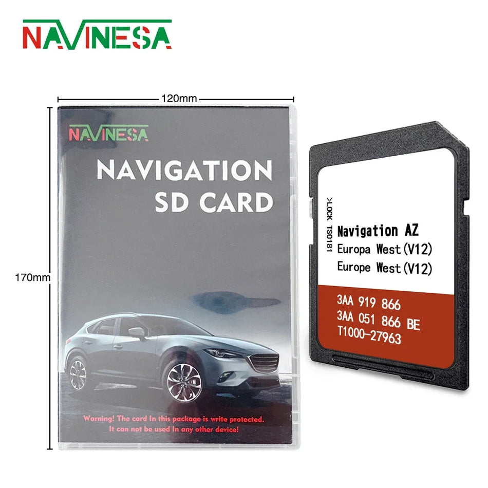 RNS 315 AZ V12 West Europe SD Nav Card &ndash; West Europe Maps for VW AZ WEST
