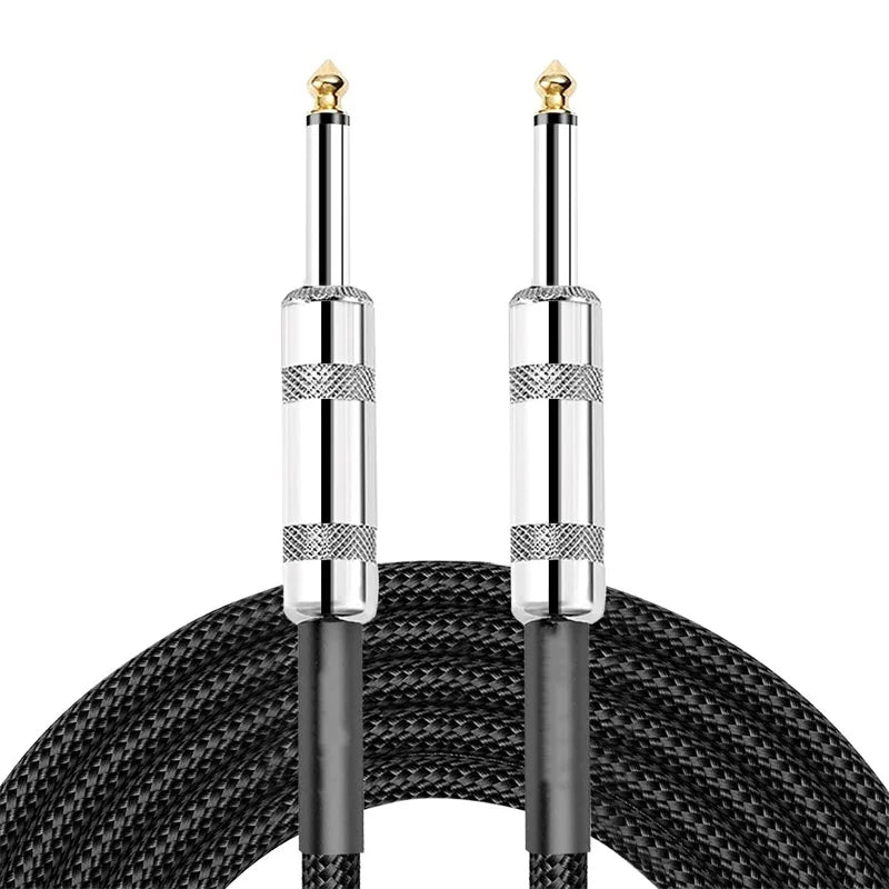 Gevlochten Gitaar Kabel 3M 5M, 1/4 Inch Audio Kabel Met PVC Huls