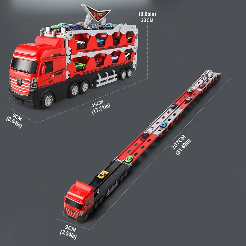 Large Car Transporter Truck Set &ndash; Educational Diecast Sports Cars for Kids