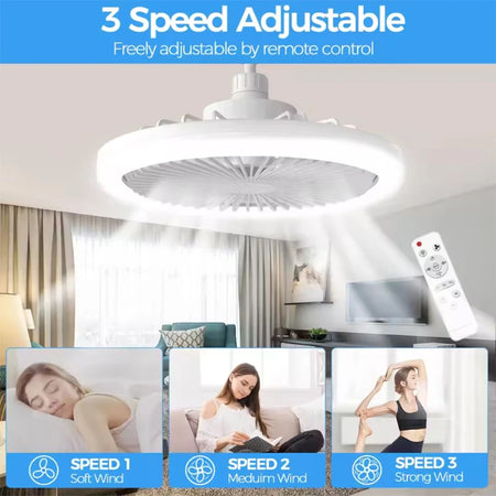 Rotatable 3in1 Ceiling Fan Light E27 LED &ndash; Remote Controlled