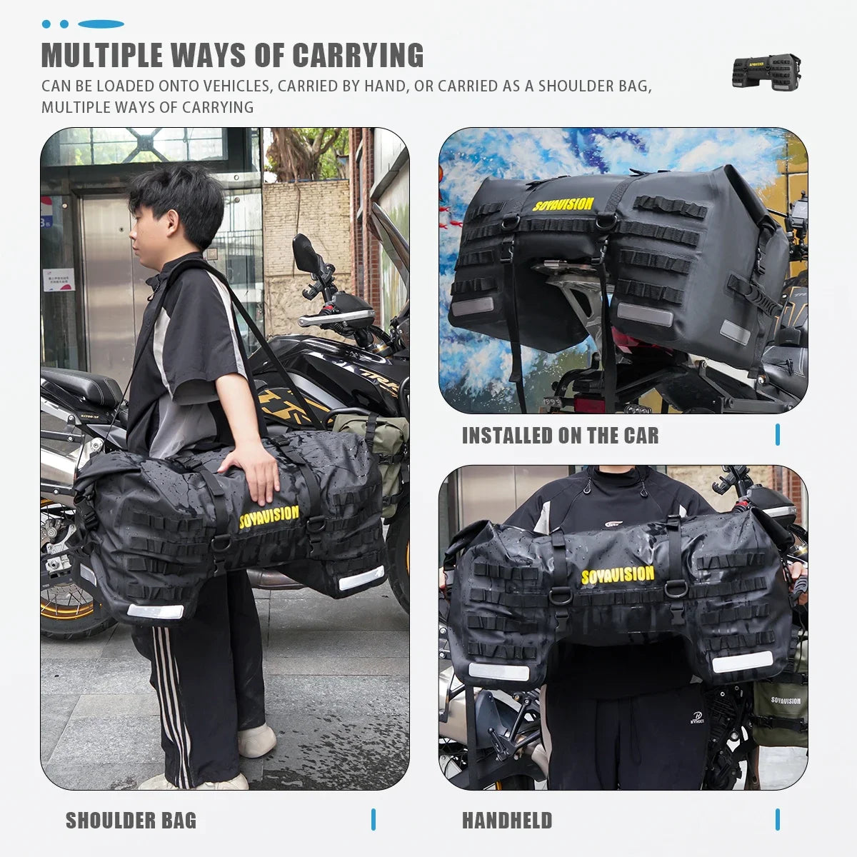 SOYAVISION Y-MC0171 &ndash; Waterproof Motorcycle Rear Seat Bag