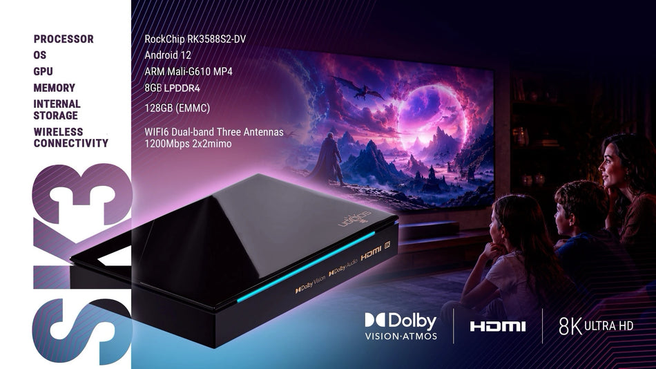 Caja de TV Inteligente Android 12 8K con WiFi 6 8GB 128GB