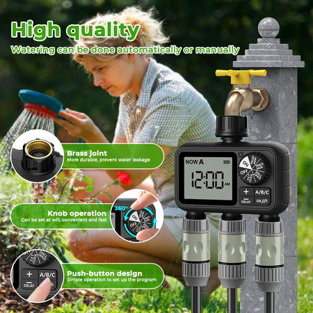 HCT-M08 Water Timer &ndash; Three Outlet Rain Delay System