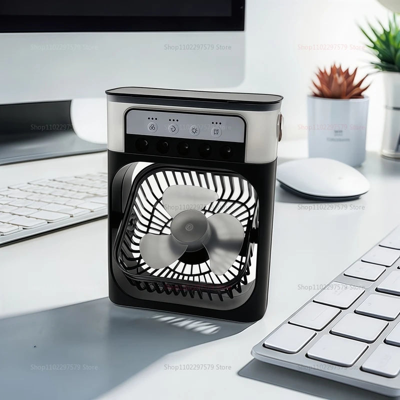 3-in-1 Portable Air Cooler Fan Humidifier with LED Light