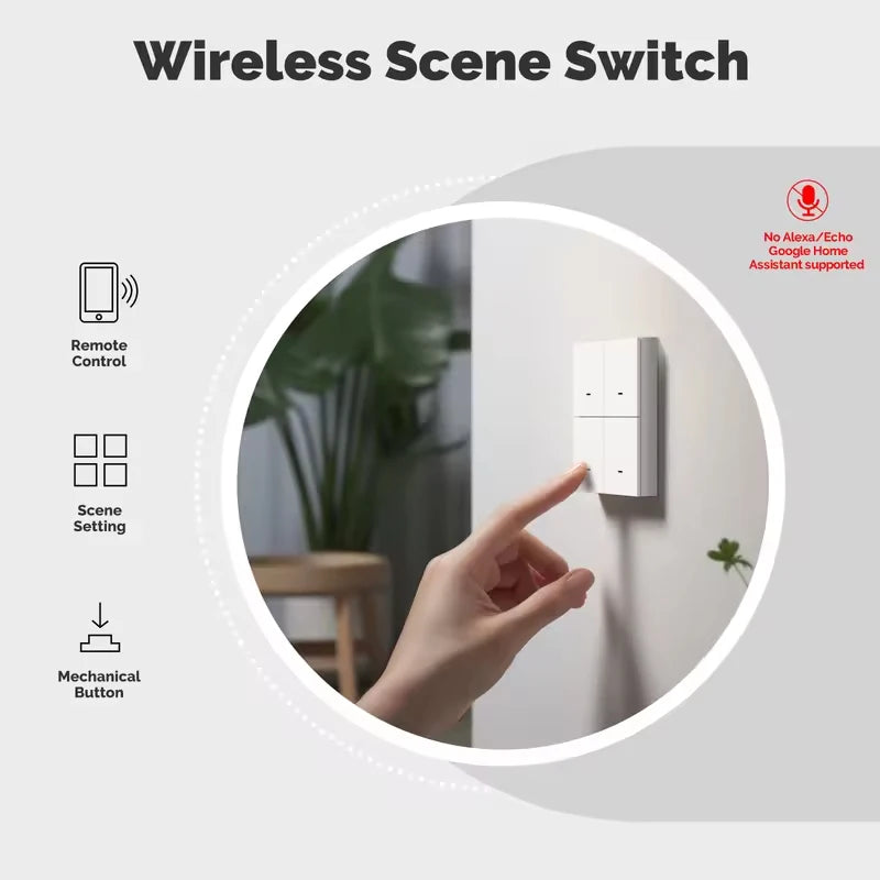 MOES 4 Gang Tuya ZigBee Wireless Scene Switch Controller