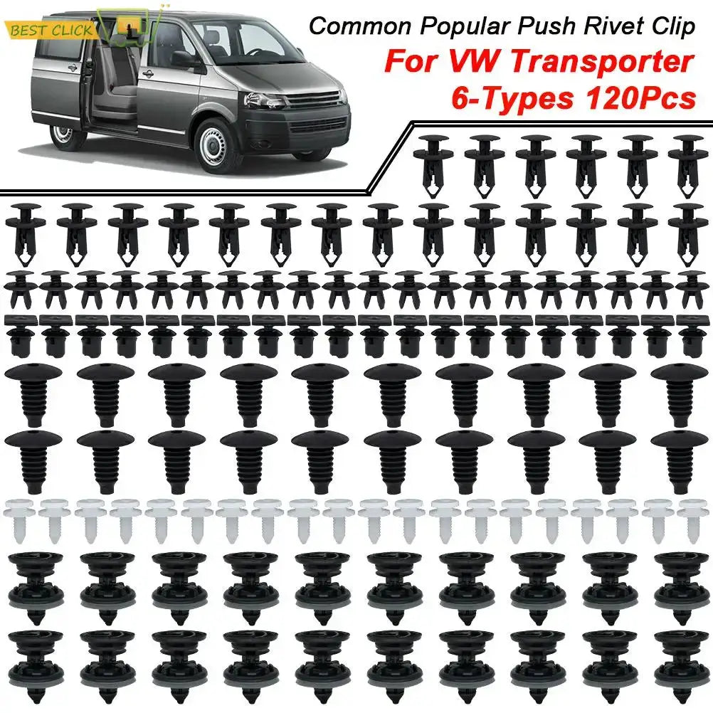 120x For VW Transporter T4 T5 T6 Car Trim Lining Clips Bumper Retainer Auto Engine Undertray Cover Fastener Plastic Push Rivets by InterCyprus Trading Ltd