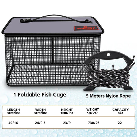 Sougayilang Foldable Fishing Cage Net - Carp, Crayfish &amp; Lobsters Trap