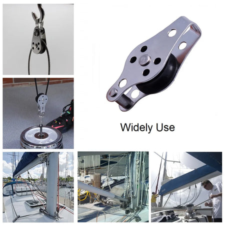5PCS 316 Stainless Steel Pulley Blocks for Kayak and Boat Anchor Trolley