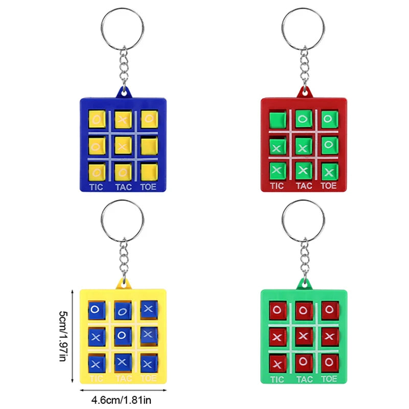 Tic Tac Toe Game Keychain - Educational Toy for Parties and Prizes 4pcs