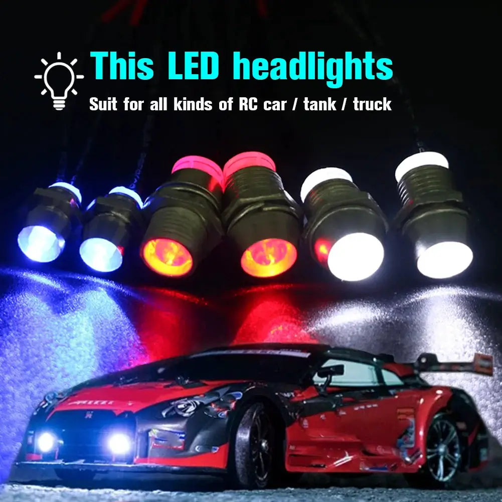 2 / 4 / 6 / 8 Lights 70cm Lenght RC LED Night Headlamps Headlights 3/5mm LED Light for Model Drift Crawler Car For RC Car by InterCyprus Trading Ltd