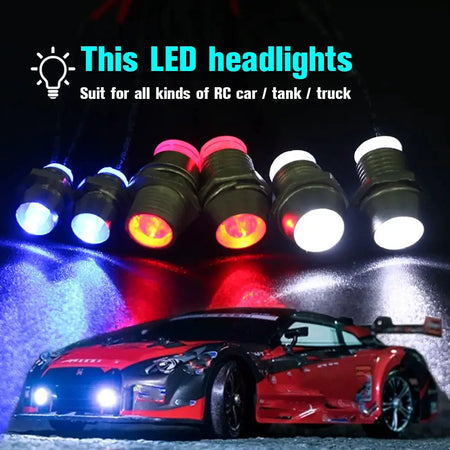 2 / 4 / 6 / 8 Lights 70cm Lenght RC LED Night Headlamps Headlights 3/5mm LED Light for Model Drift Crawler Car For RC Car by InterCyprus Trading Ltd