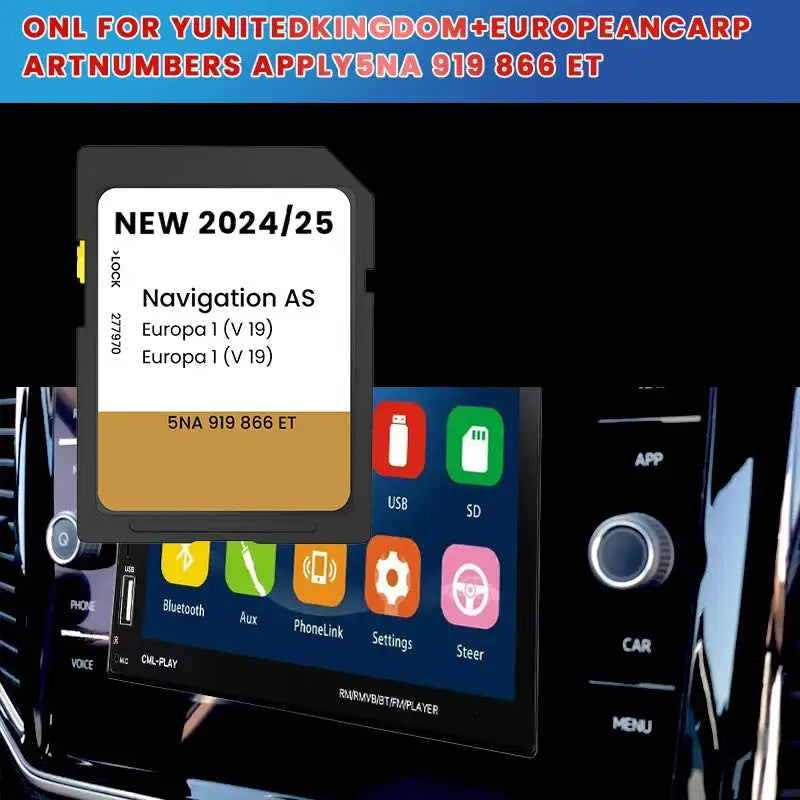 VW Discover Media MIB2 GPS SD Card Europe UK Maps 2024 2025